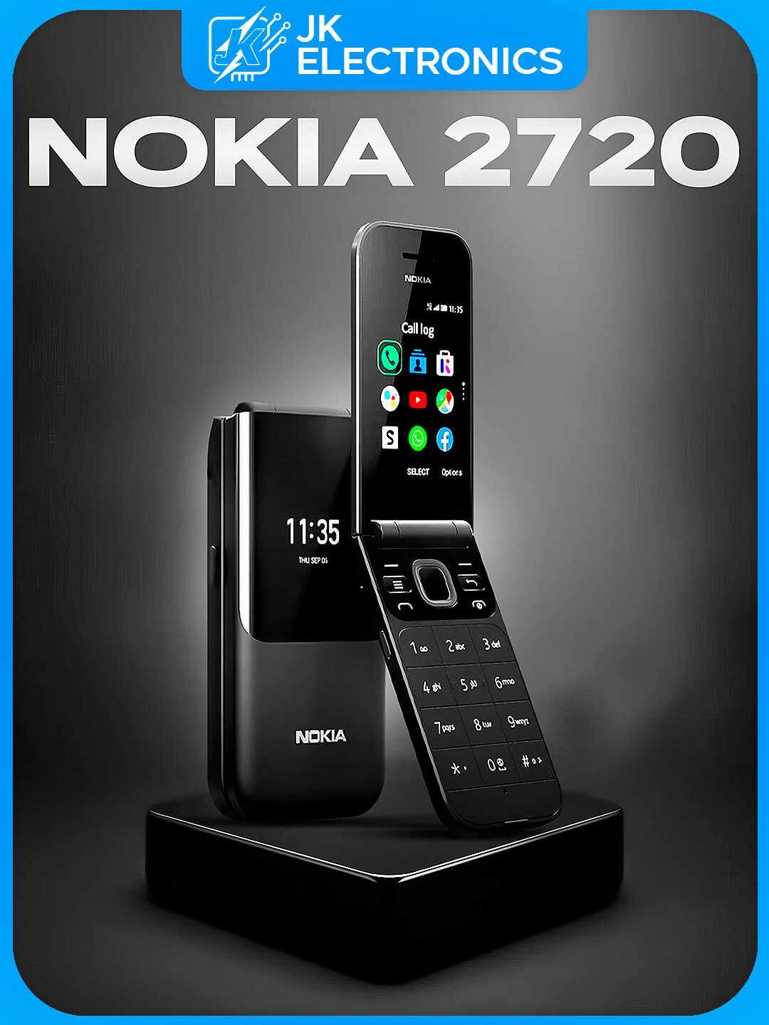 Телефон 2720 Flip, раскладушка, Dual SIM, аккумулятор 1500 мАч