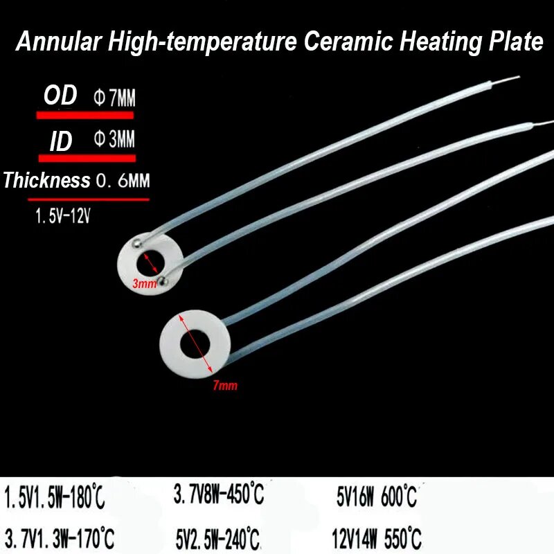 Керамическая нагревательная пластина 5V 16W 600C
