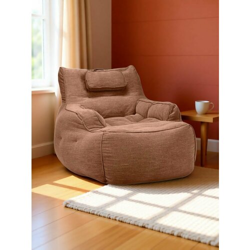 фото Удобное современное кресло ambient lounge - tranquility armchair - terra cocta (шенилл, терракотовый) - бескаркасная дизайнерская мебель для отдыха дома