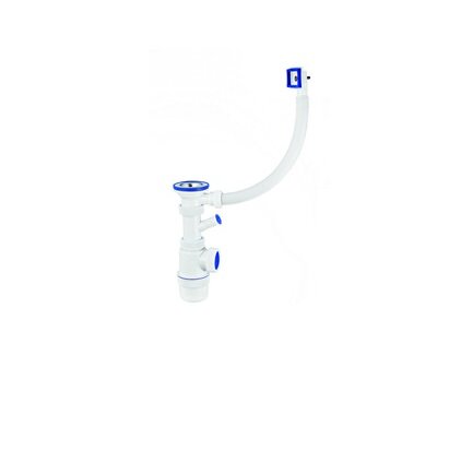 Сифон VIRPLAST "Элит" с нержавеющей чашкой 70 мм, с отводом и переливом 30980615