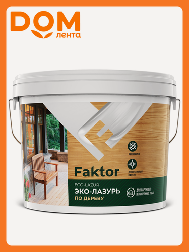Изображение товара Эко-лазурь FAKTOR для древесины махагон, ведро 9 кг