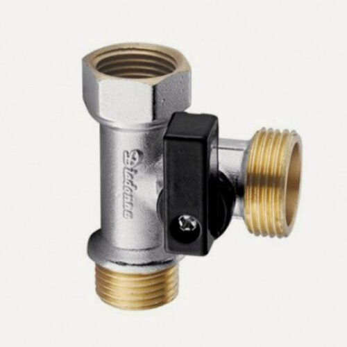 Изображение товара Кран для бытовых приборов Diadonna 1/2"х3/4"х1/2" трехходовой г-ш-ш латунь хром, артикул D103 для инженерной сантехники