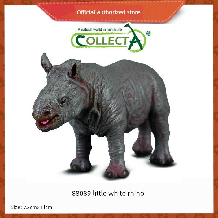 CollectA модель детского белого носорога 88089, маленькая пластиковая фигурка животного, коллекционная игрушка,