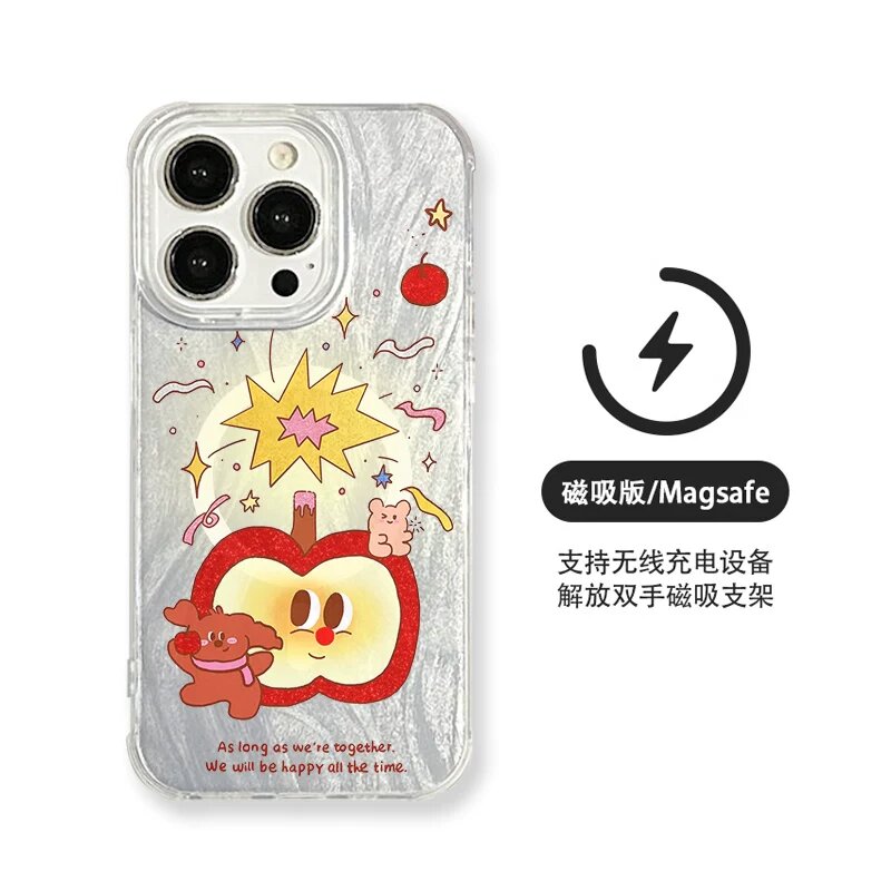 Магнитный чехол из мягкого ТПУ с рисунком яблочной собачки для Honor Magic5 Pro - защитный чехол