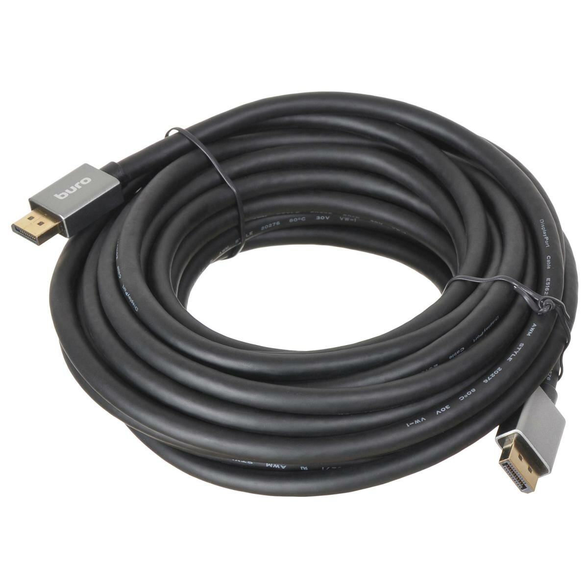 Кабель DisplayPort 1.4 10м Бюрократ BHP-DPP-1.4-10G круглый черный