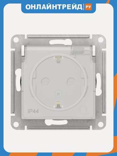 Изображение товара Розетка Systeme Electric (schneider Electric) SCHNEIDER ELECTRIC ATLASDESIGN AQUA, 16А, IP44, механизм, Белый, ATN440146