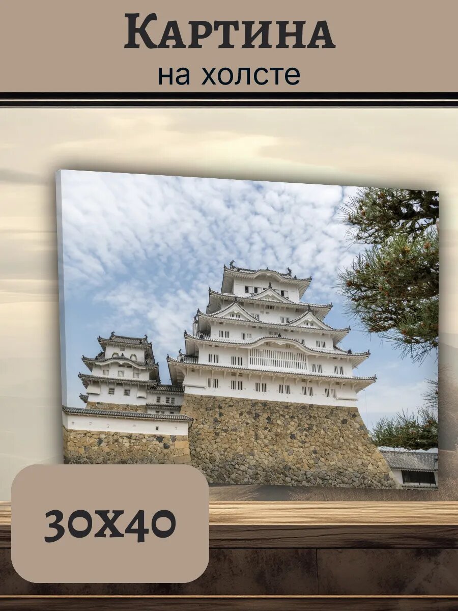 Картина Япония Japan 30x40 замок Химэдзи