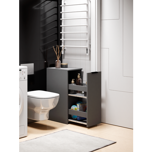 фото Тумба mfmaster vitto-160, лдсп, цвет оникс, 1 ящик, с полками 29,5 см x 44,4 см x 75,6 см