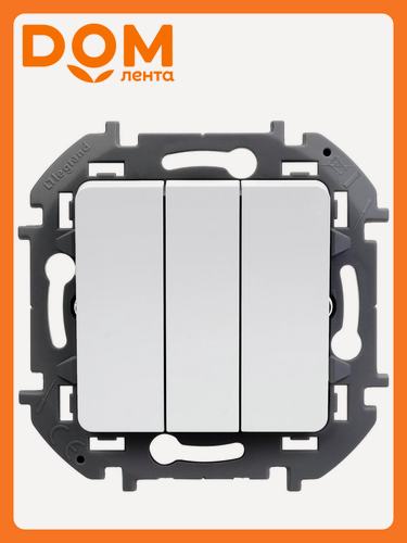 Изображение товара Выключатель Legrand Inspiria, трехклавишный, белый, с подсветкой