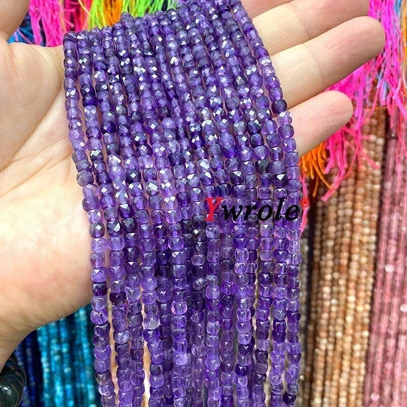 Бусины лепидолита 4-5 мм, фиолетовые, amethyst