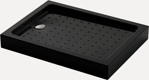 Изображение товара Поддон для душа Veconi Tezeo acrylic TZ-54B 100x80 см, акриловый, черный, прямоугольный, низкий, с антискользящим покрытием