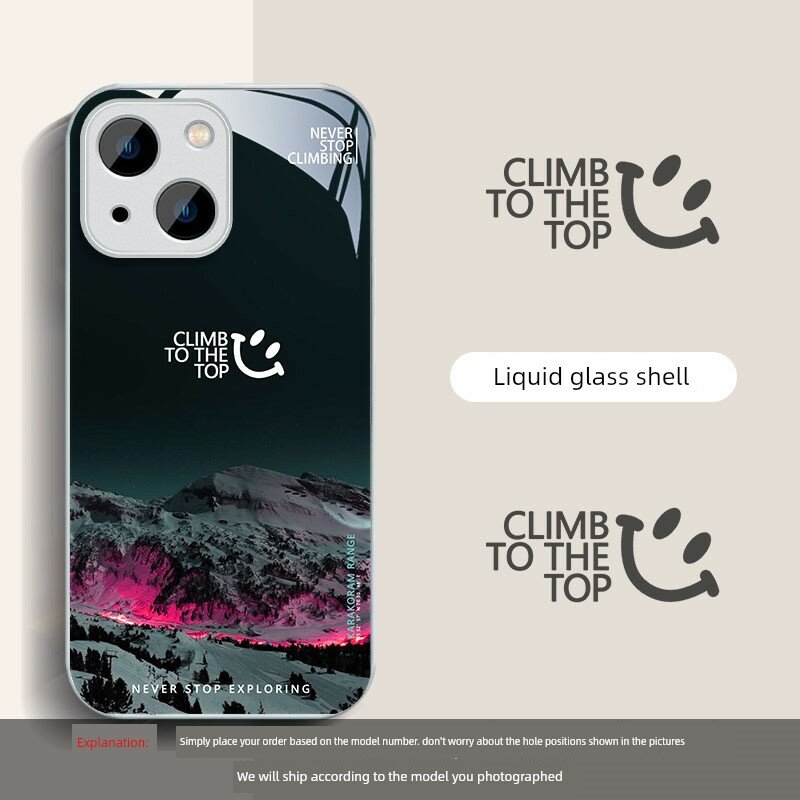 Чехол для телефона Snow Mountain, подходящий для Apple 15, Huawei/VIVO/OPPO/Xiaomi, iPhone 14 Pro Max, стеклянный, с