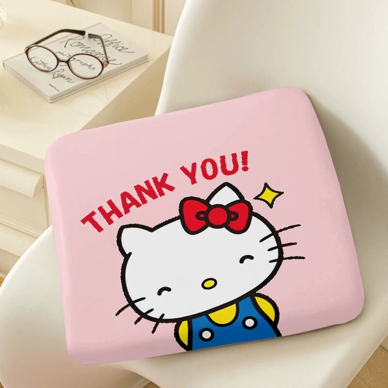 Розовая подушка для сиденья Hello Kitty, губчатая подушка-накладка на стул, защита от боли в ягодицах, чехол для