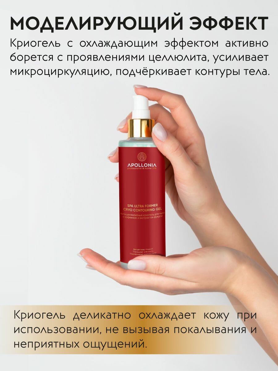 APOLLONIA Антицеллюлитный крем-гель для тела от отеков моделирующий с охлаждающим эффектом, 200 мл — фото 1