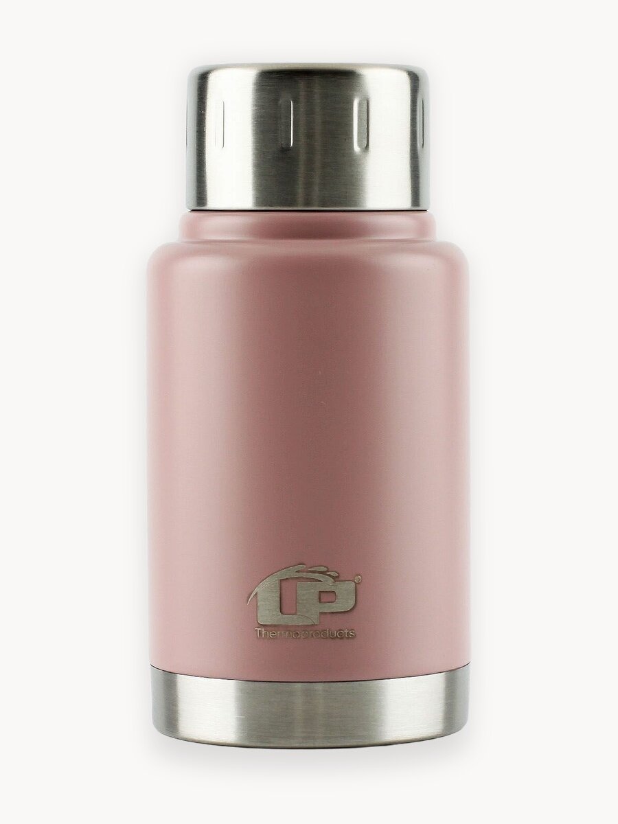 Термос маленький 0,2 л для кофе с собой, термобутылка для воды LP XS матовый пыльный розовый