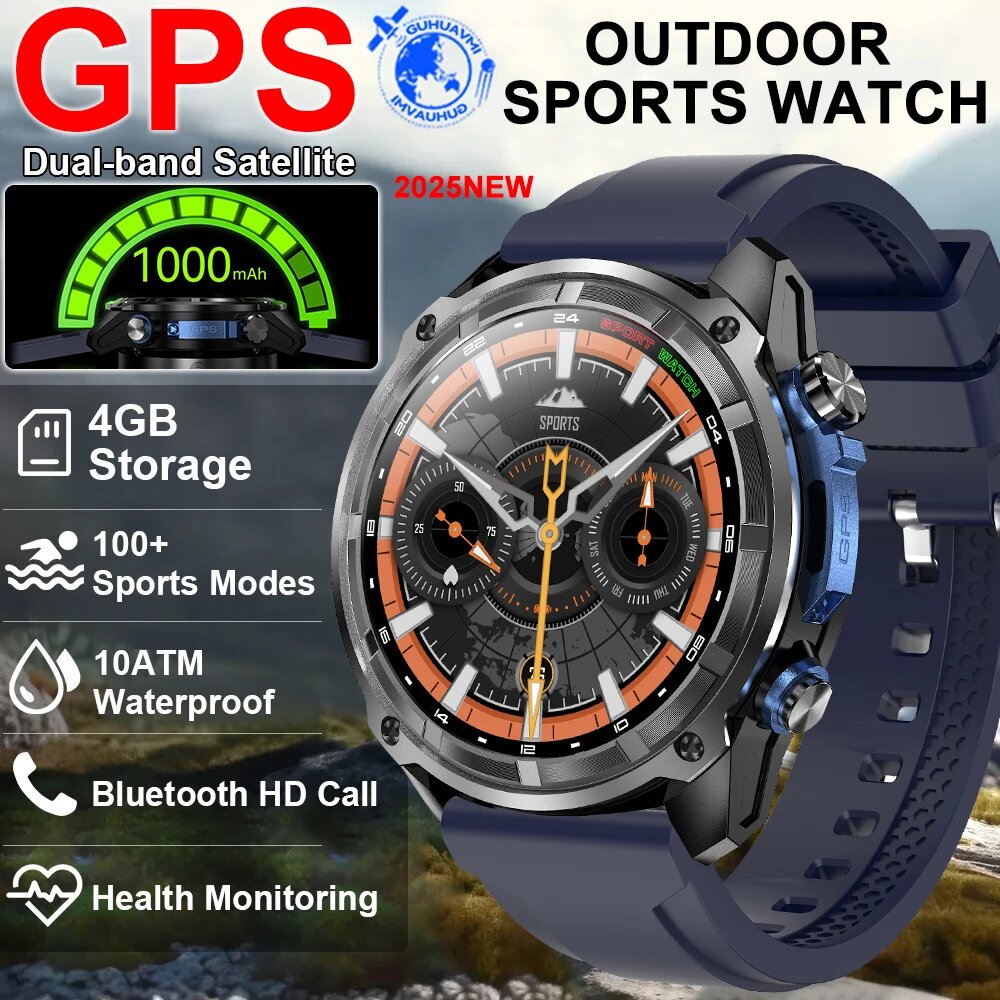Спортивные умные часы GPS DTG1, синий