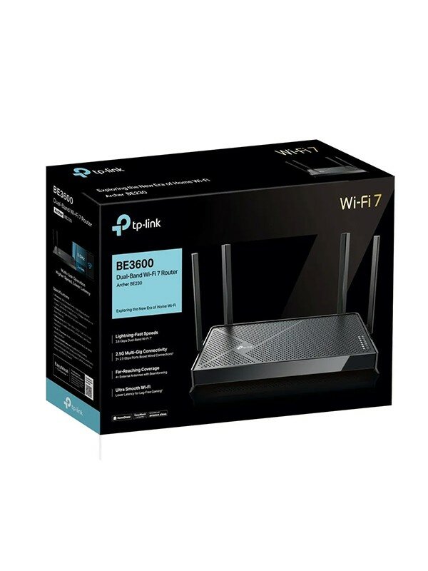 Роутер TP-LINK Archer BE230 BE3600, Wi-Fi 7, Ethernet 2,5 Гбит/сек, 4 LAN-порта