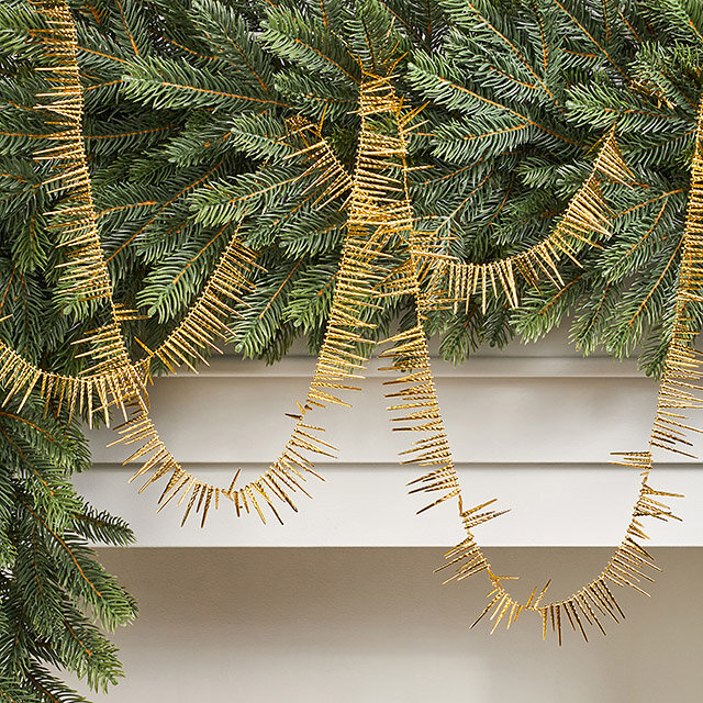 Бусы на елку Vintage Fringe - Gold 270 см пластиковые