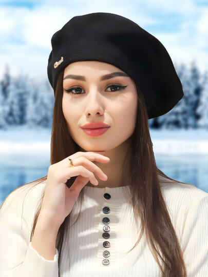 Берет  для девочек и женщин, размер 50-60, фиолетовый — фото 1