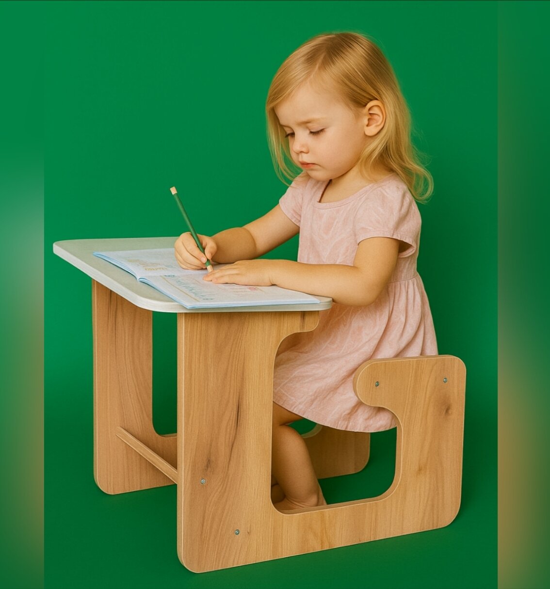 Детский столик с комплектом стула, прочный и безопасный комплект детской мебели