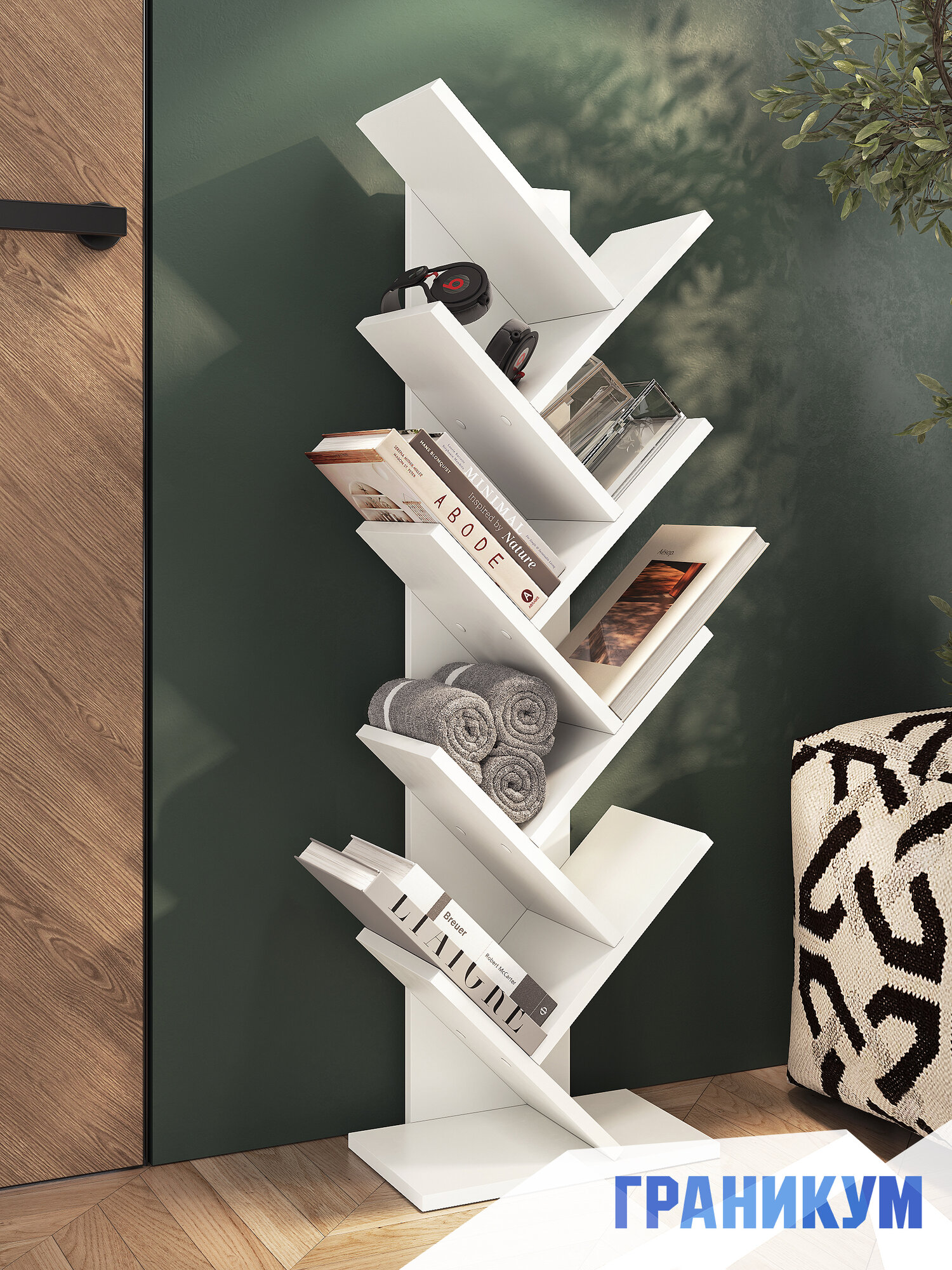 Книжный стеллаж напольный белый - стеллаж для книг этажерка для дома стеллаж для игрушек