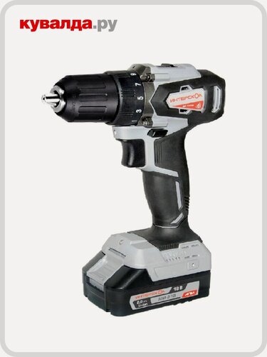 Изображение товара Дрель-шуруповерт аккумуляторная ИНТЕРСКОЛ ДА -13/18 ВК (2х1.5 Ач)