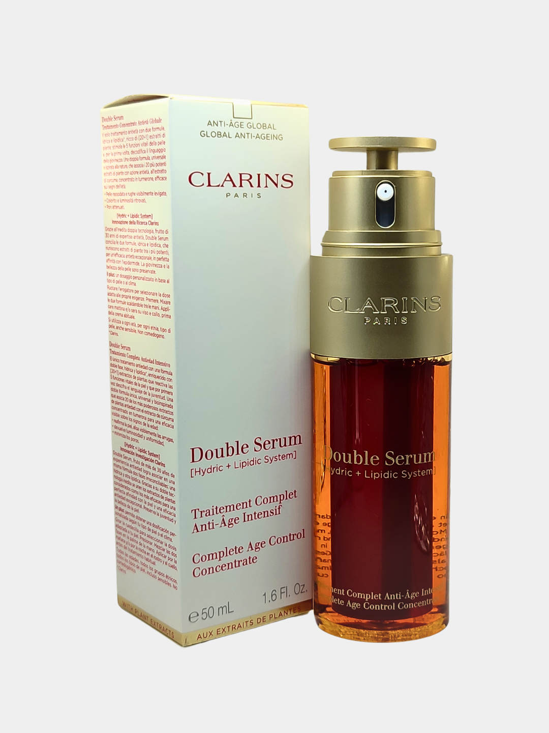 Антивозрастная сыворотка Clarins "Double Serum", для всех типов кожи, двухфазную формулу, 50мл — фото 1