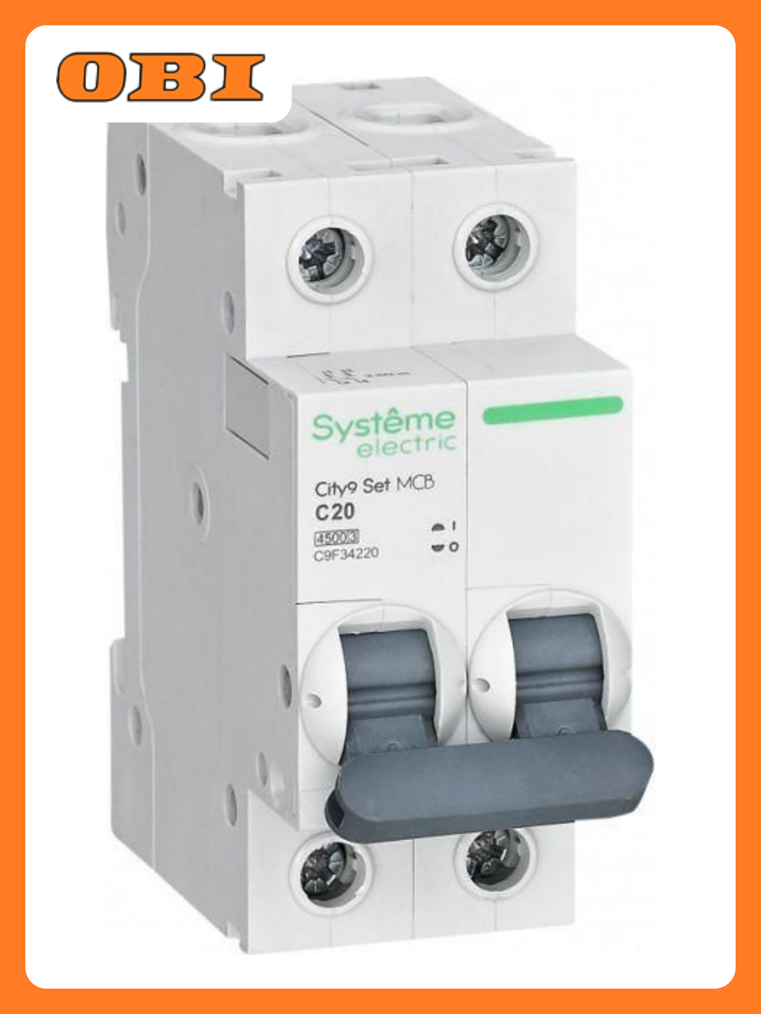 Выключатель автоматический модульный 2п C 20А 4.5кА City9 Set 230В SE C9F34220