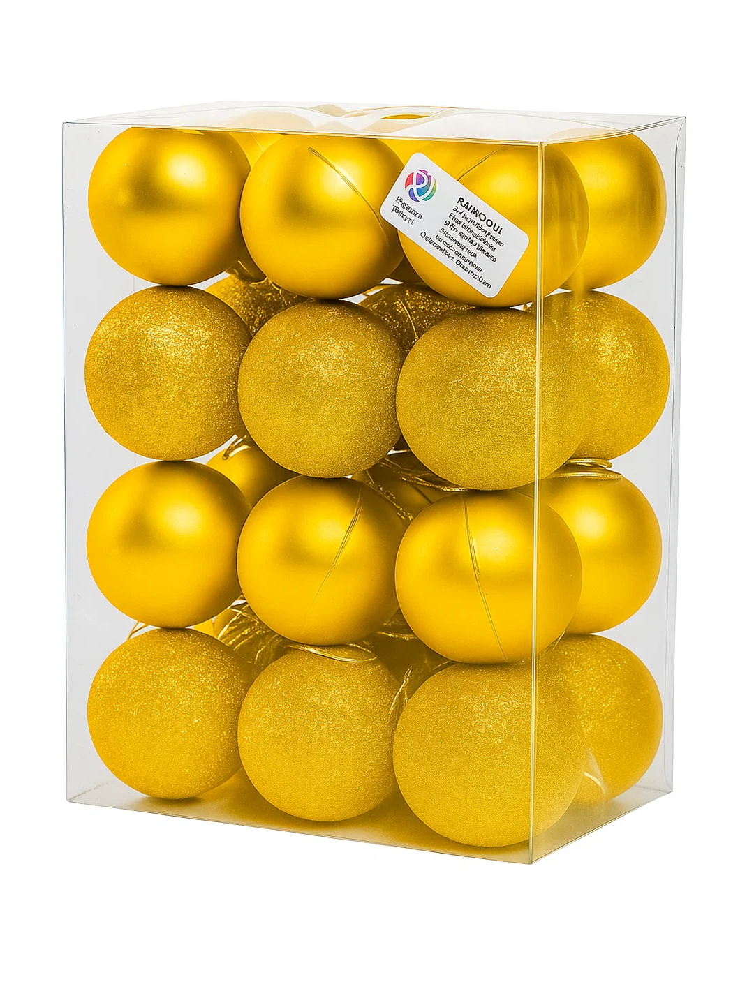 Ёлочные шары 5 см, набор 24 шт, блестящие украшения для новогодней ёлки