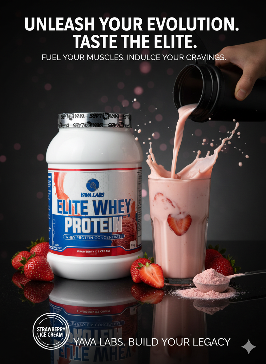 YAVA LABS Whey protein elite 1кг сывороточный белок, Клубника