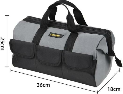 Сумка для инструментов Deli DL430016 360 x 180 x 250мм, 5 карманов, без плечевого ремня, ткань Оксфорд