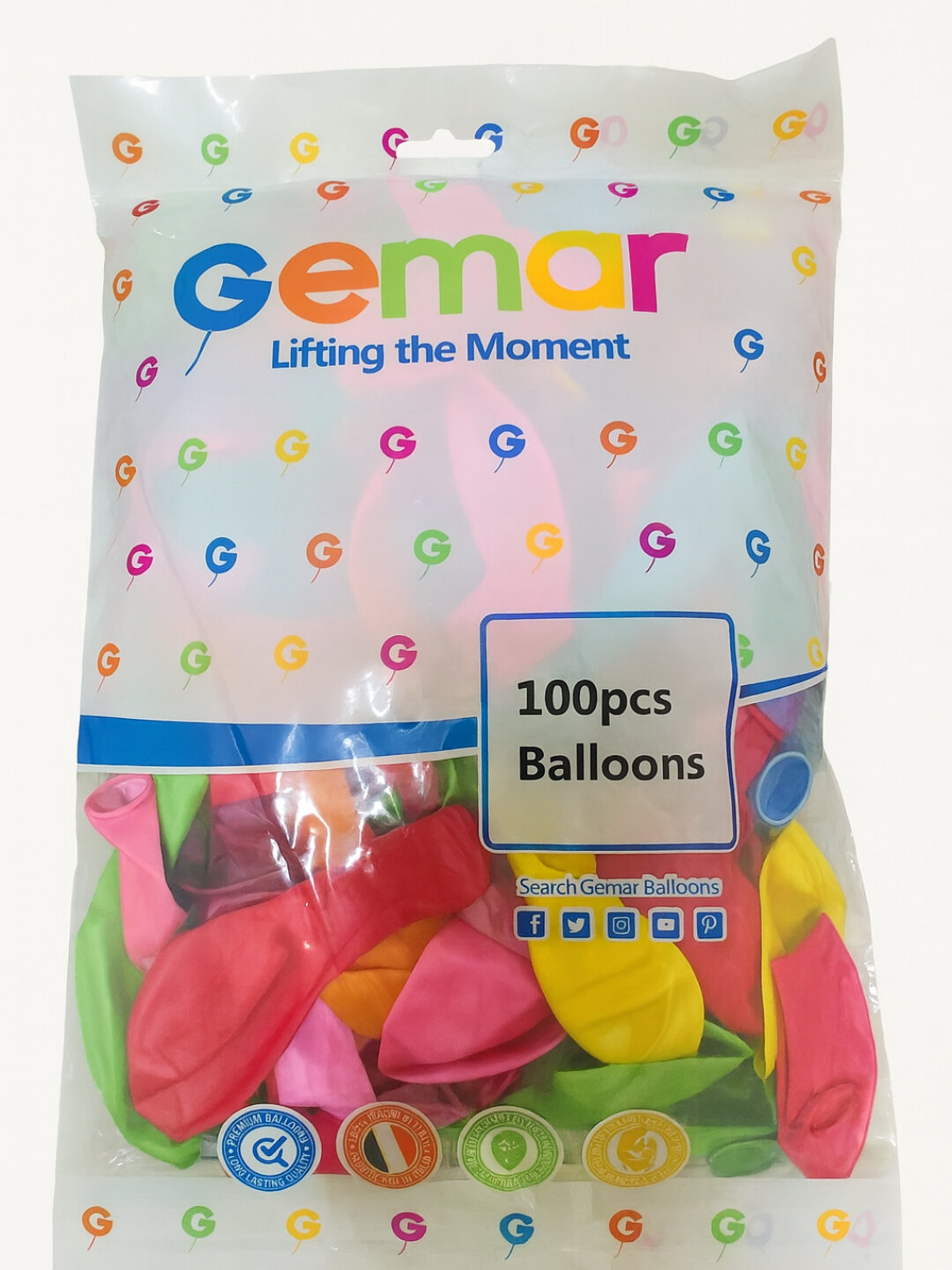 Воздушные шары "GEMAR", профессиональные, латекс, высокая прочность, яркие цвета