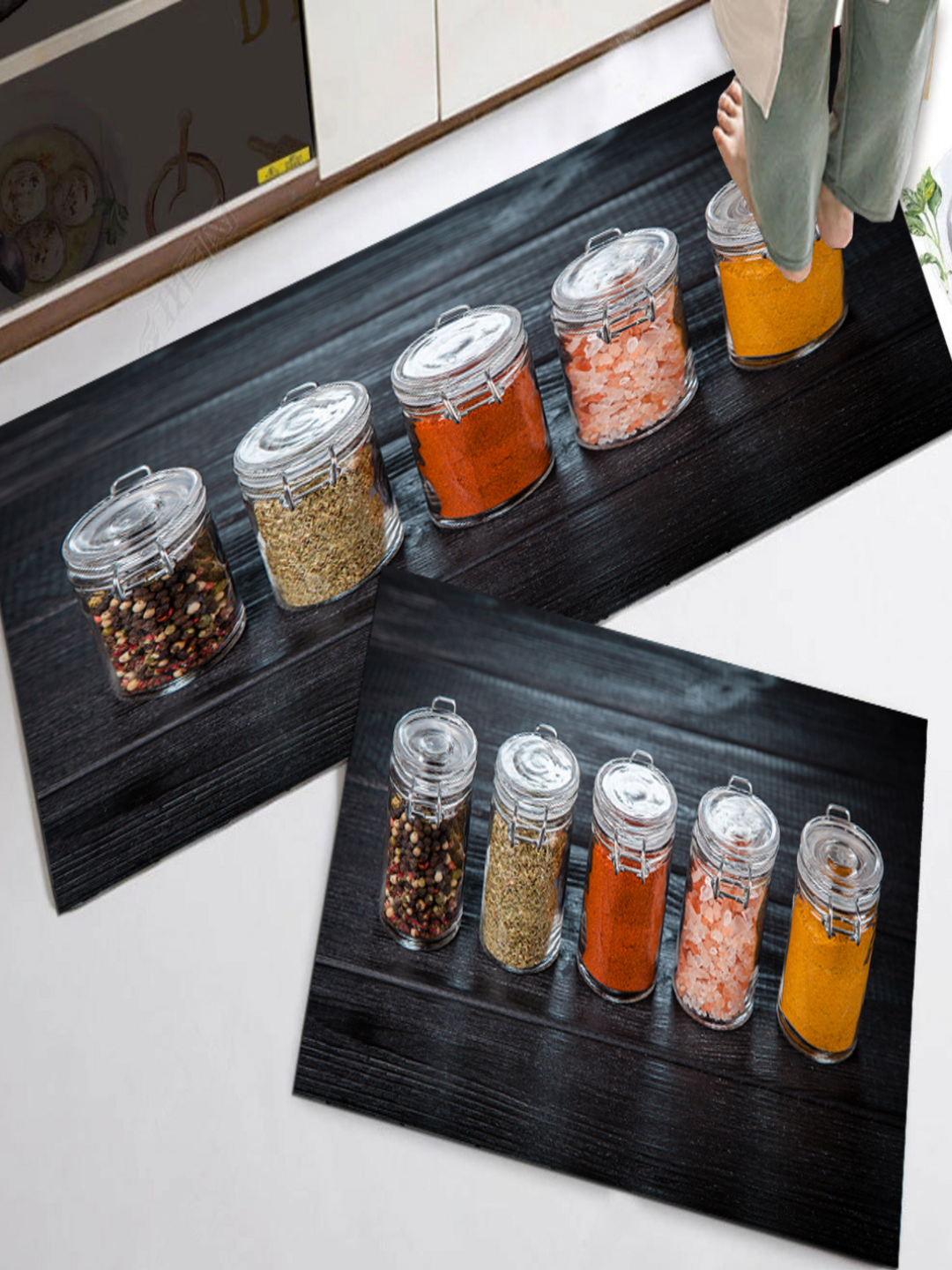 Комплект ковриков для кухни и ванной, быстросохнущие и влагостойкие»