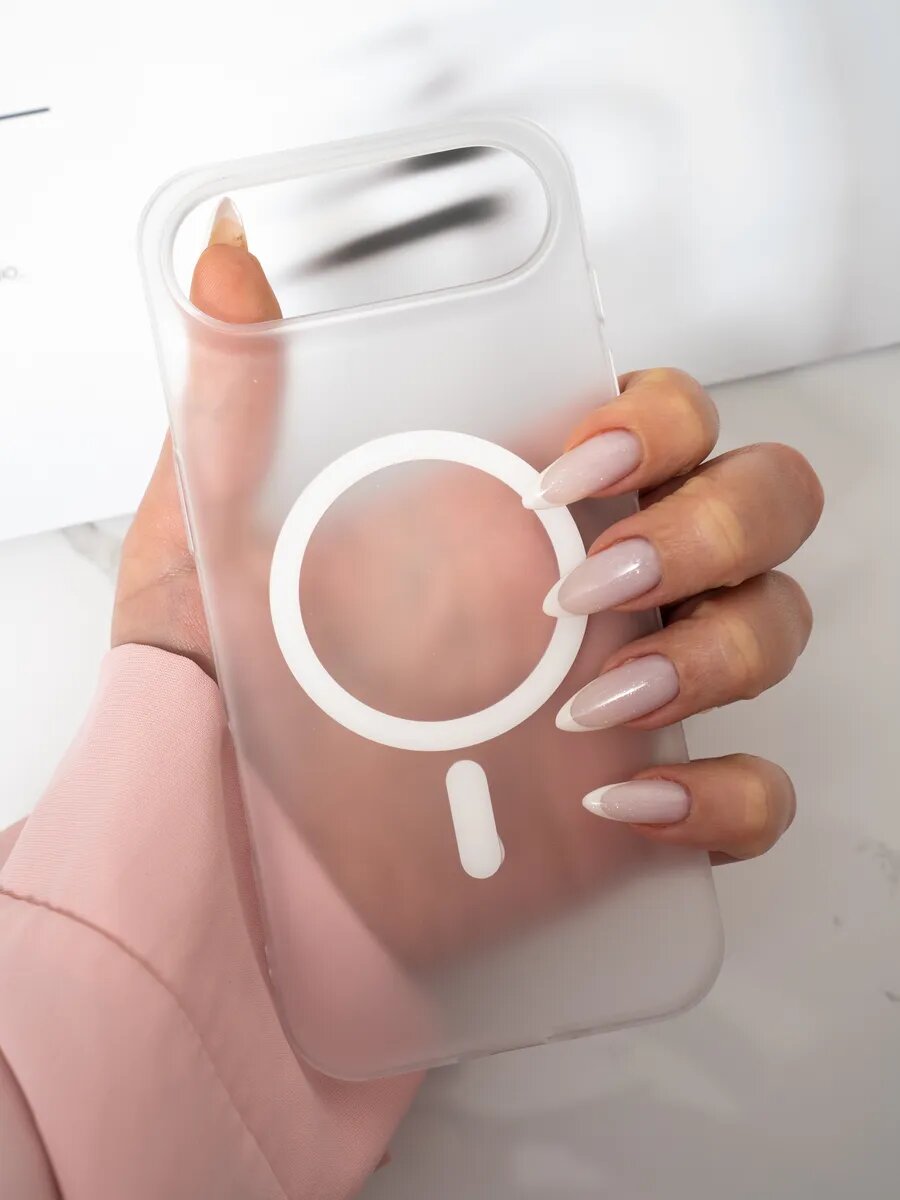 Чехол О'кейси, для iPhone 17 Air, матовый, кольцо-магнит, прозрачный