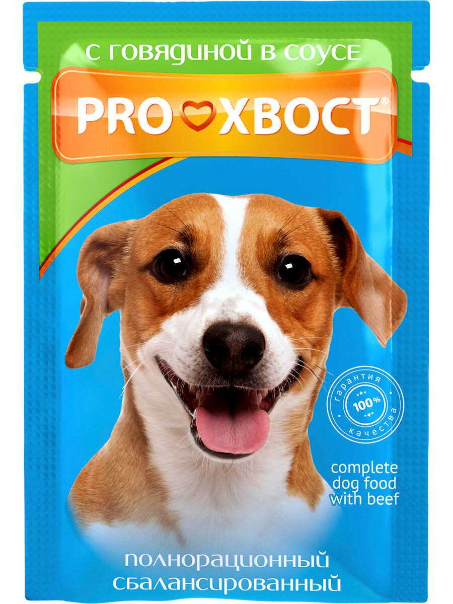 Proхвост Корм консервированный для собак, говядина, 85 гр. (28 шт) — фото 1