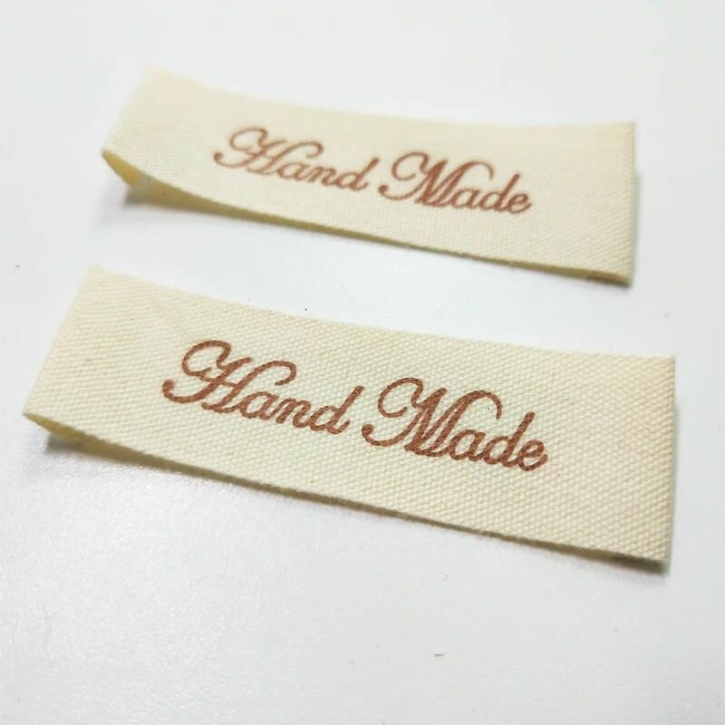 Бирки тканевые пришивные 53*15мм 5шт Handmade — фото 1