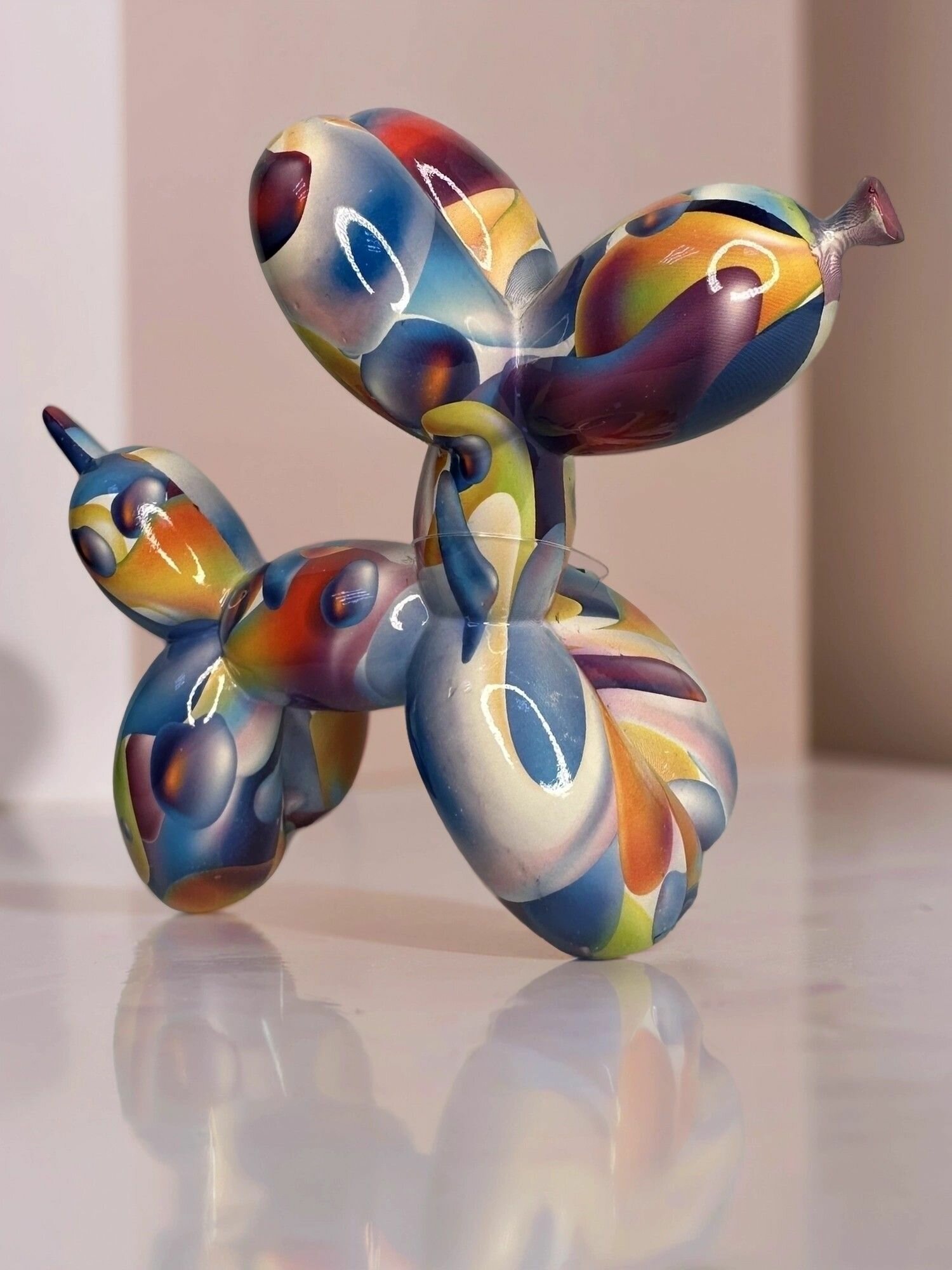 Статуэтка Собака Пудель из керамики, 17*20*8 см, разноцветный