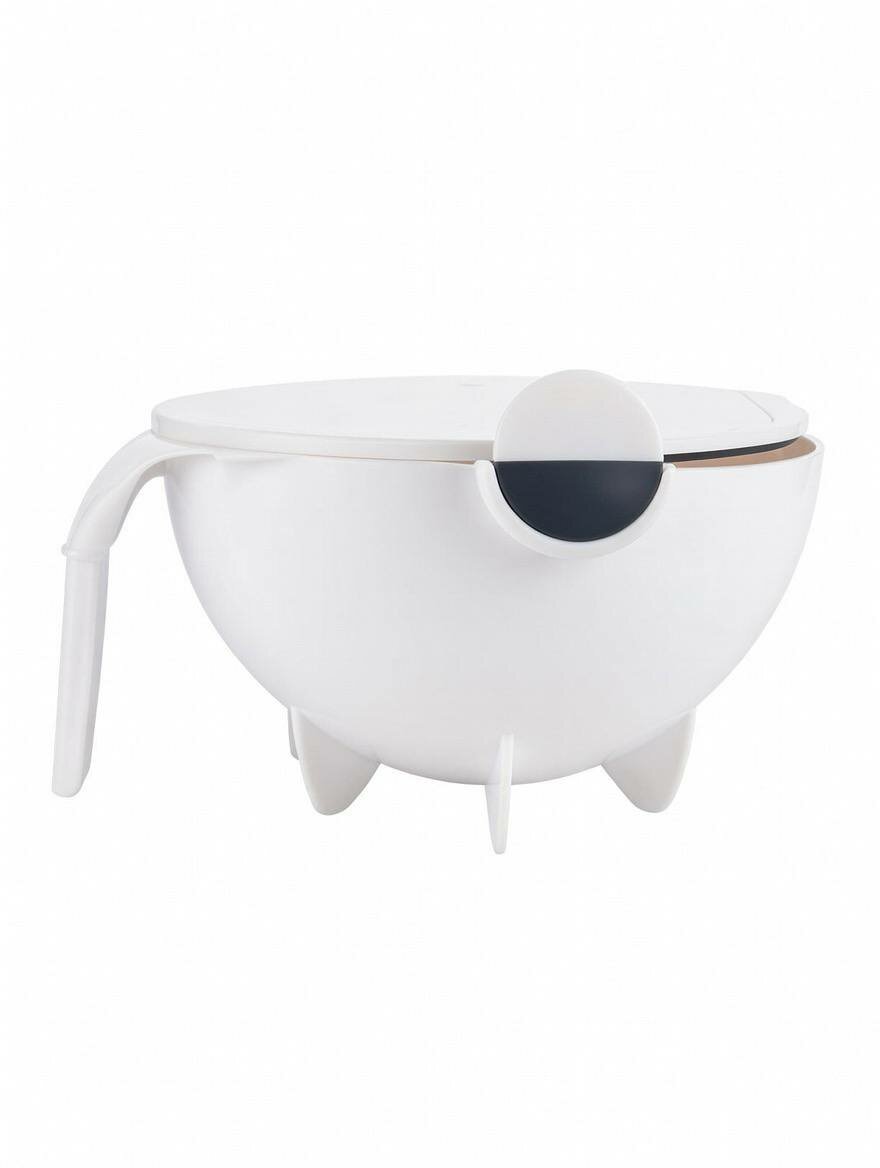 Тёрка 9в1 "Со сливной корзиной", нержавеющая сталь, пластик, белая — фото 1