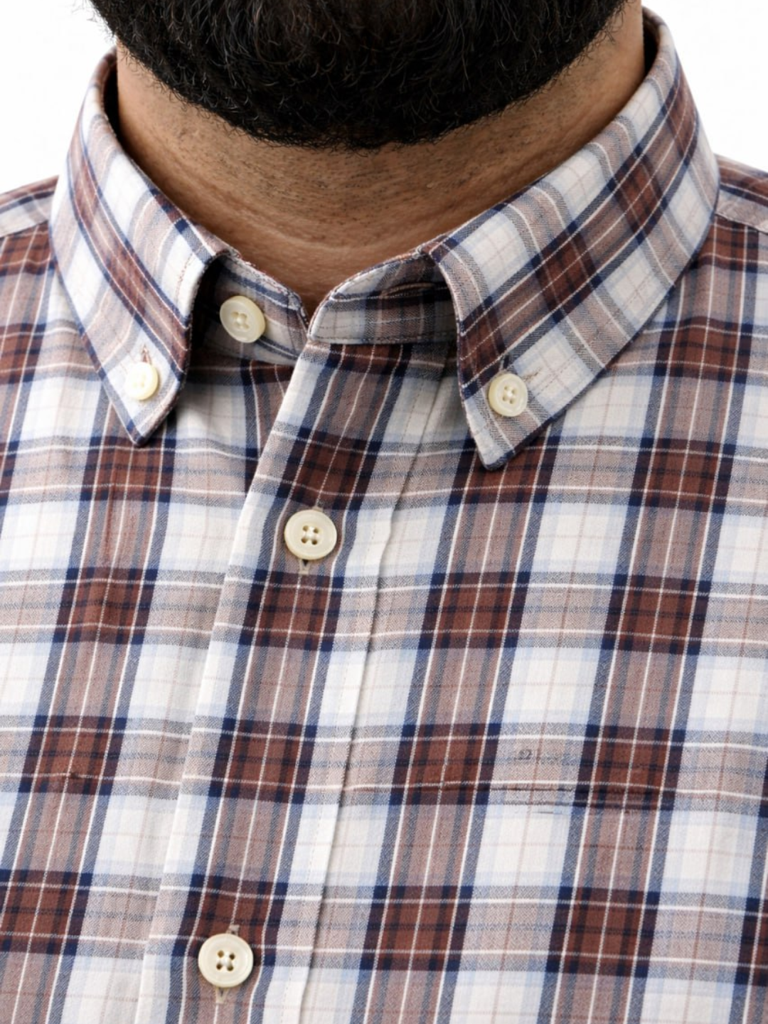 Рубашка , размер 5XL, коричневый, белый — фото 1