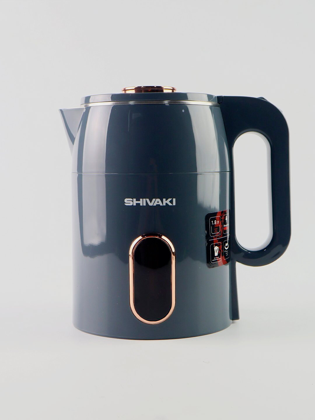 Электрический чайник Shivaki KE-2161, закрытый нагреватель, 1500Вт, 1,5 л