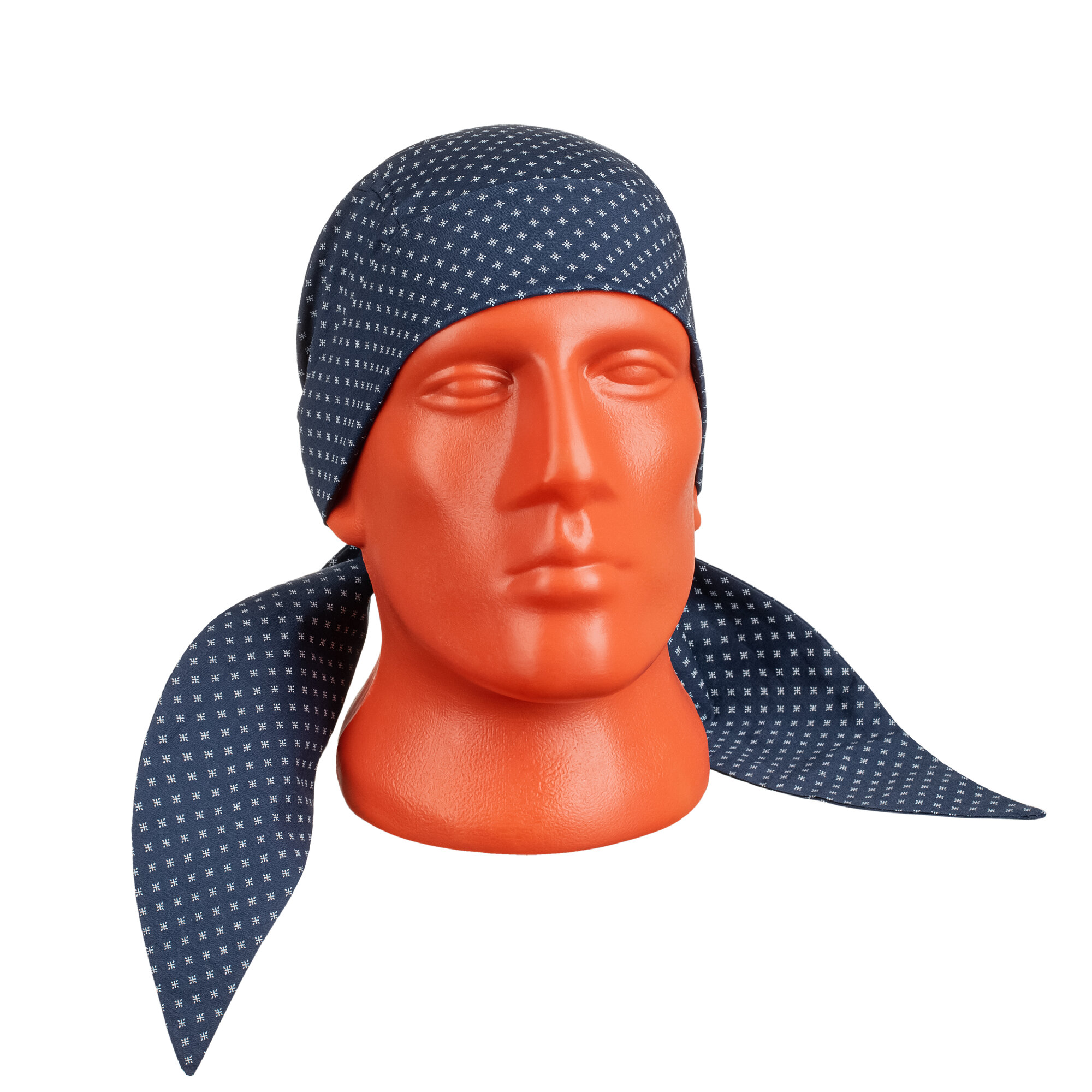 Бандана поплин DECORATOR, универсальная, защита от солнца и пота, всесезонная, one size, хлопок/эластан, синий / белые ромбы