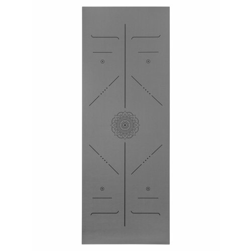 Ультрацепкий легкий 100% каучуковый коврик для йоги Mandala Travel Grey 185*68*0,2 см нескользящий и складной