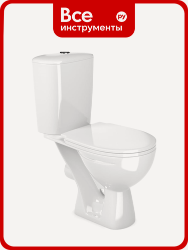 Изображение товара Унитаз-компакт Gesso Фобос HOME De Luxe c 2-х уровневой арматурой, сиденьем дюропласт, микролифтом и болтами крепления