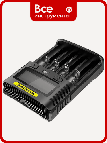 Изображение товара Зарядное устройство Nitecore UMS4 18650/21700 Intellicharge V2, зарядник для Li‑ion и Ni‑MH батарей, определение батареи