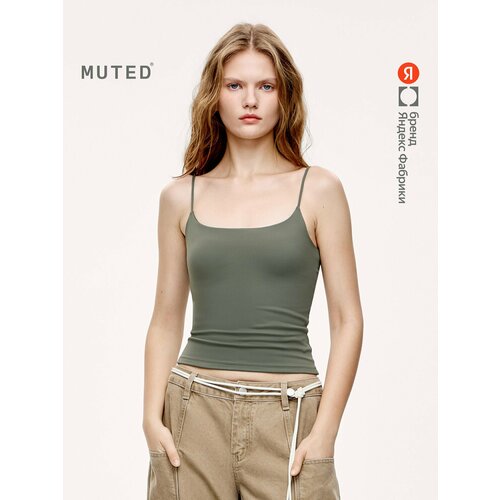фото Майка muted на тонких бретелях, размер xl, хаки