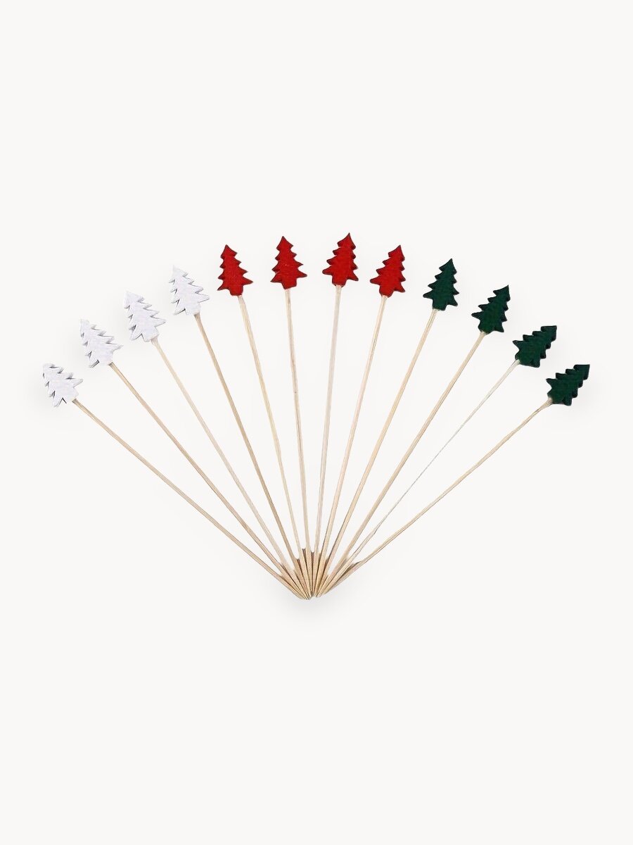 Шпажки для канапе "Елочка", 12 см, 100 шт, на Новый год, COLOR Si