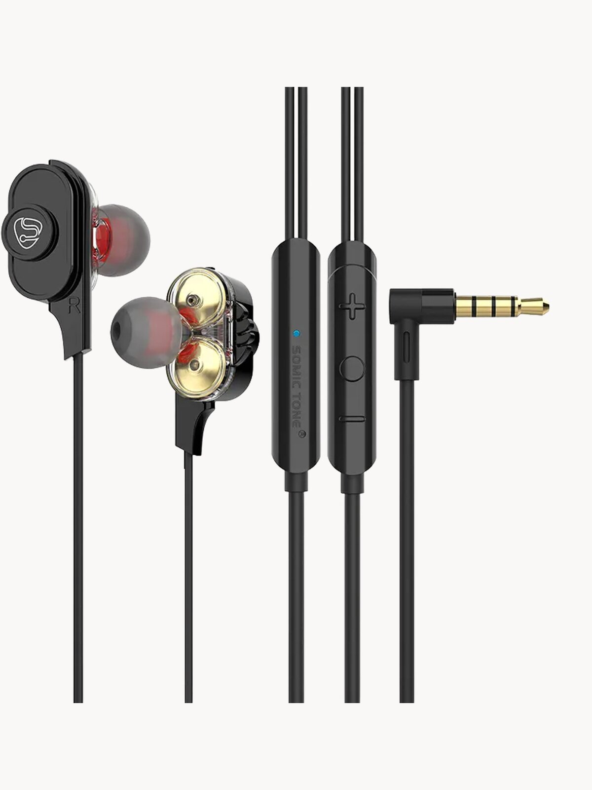 Наушники проводные Somic Tone TN-20 черные с микрофоном для телефона