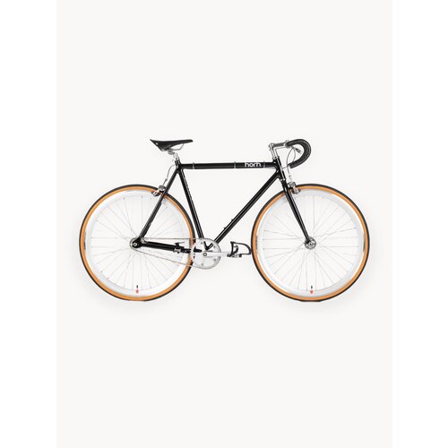 Велосипед фикс/городской HORH RECORD 700С (2025) Black мужской алюминиевый с жесткой вилкой, рама 52 см/20