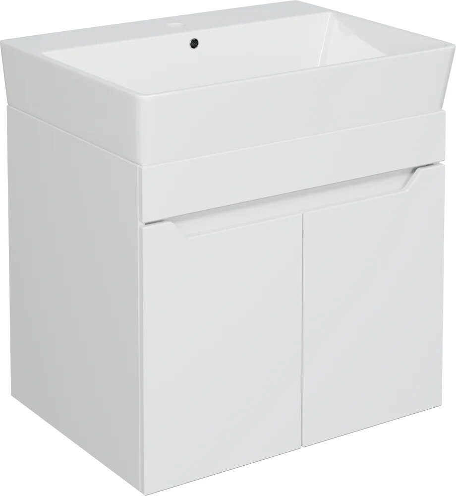 Тумба с раковиной DIWO Архангельск 60 подвесная 60 см белая прямоугольная в современном стиле из МДФ из фаянса