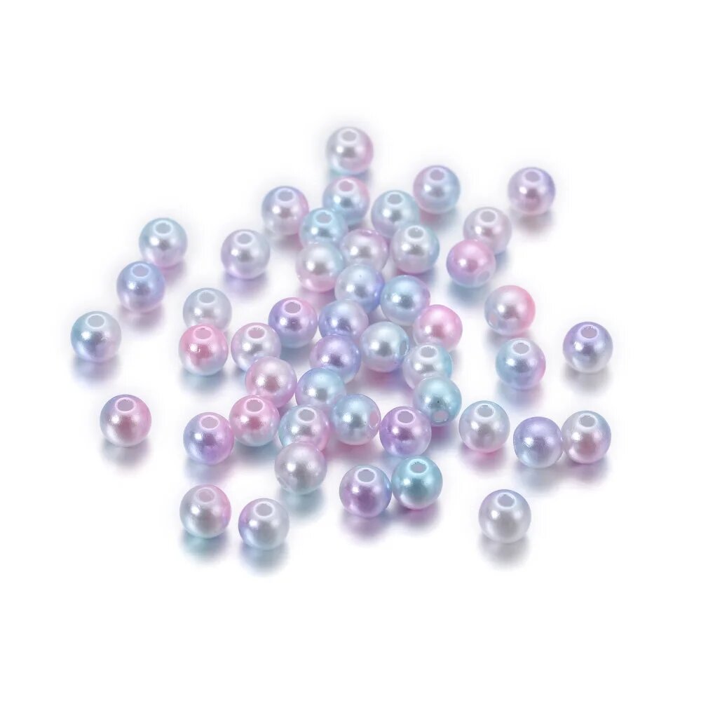 Акриловые бусины AGCFABS имитация жемчуга 3-12 мм Pink Multicolor 6mm x 100pcs